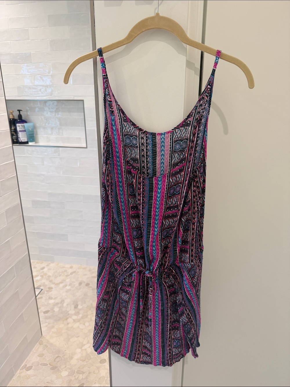 Becca Swim Women’s Strappy Printed Tie-Waist Coverup Dress Size S/M